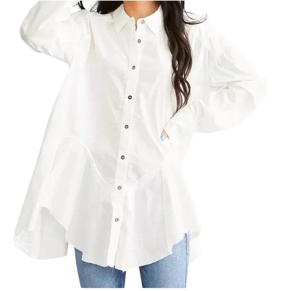 FREE PEOPLE We The Free - Freya Poplin Tunic timeless relaxed fit size S - Picture 12 of 12